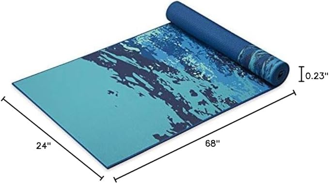 Gaiam Yoga Mat - Premium 6mm Print Reversible Extra Thick Non Slip Exercise & Fitness Mat for All Types of Yoga, Pilates & Floor Workouts (68" x 24" x 6mm Thick) - Bloomnest