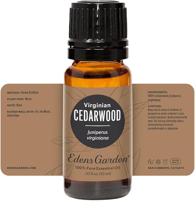 Edens Garden Cedarwood- Virginian Essential Oil- 100% Pure Premium Grade, Undiluted, Natural, Therapeutic, Aromatherapy, The Best for Diffuser, Skin, Hair, Humidifiers 10 ml (.33 fl oz) - Bloomnest