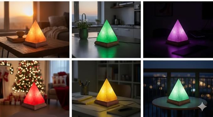 Himalayan Salt Lamp, USB Powered, Night Light Color Changing Lamp,Unique Gift Idea (Pyramidnew) - Bloomnest