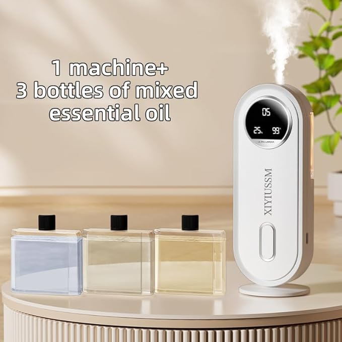 Waterless Essential Oil Diffuser for Home and Car Portable Aromatherapy Diffuser with 7 Mist Modes 1800mAh Rechargeable Battery Operated Scent Diffuser for Large Room Bedroom Office Bathroom - Bloomnest