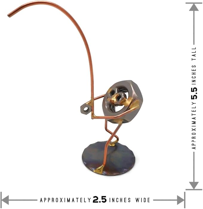 Fishing Nut Collectible Handmade Metal Art Figurine, Desk Accessories, Trophy, Boss Gift, Home Office Décor - Bloomnest