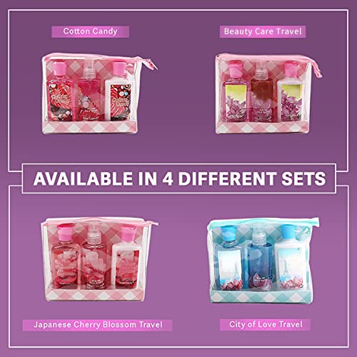 Bath & Body Care Travel Set Pea Flower Scent Home Spa Set with Body Lotion, Shower Gel and Fragrance Mist - Bloomnest