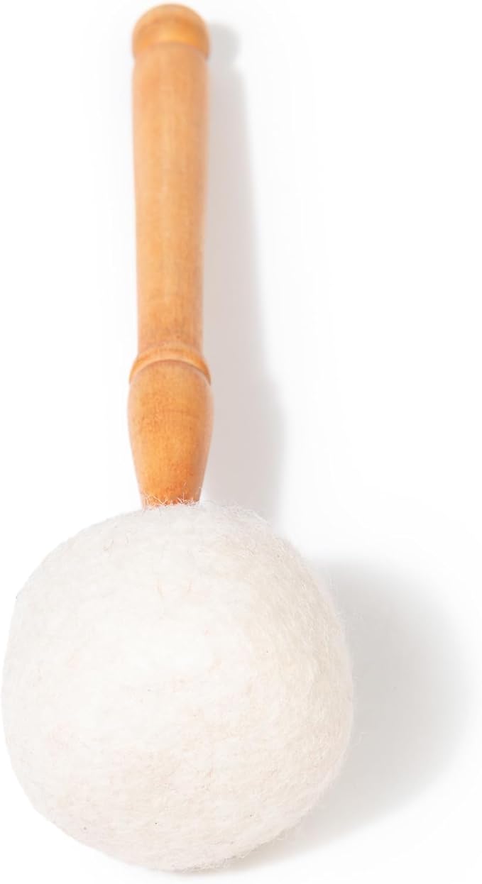 Drum Mallet Wool Felted Drum Stick - 9 Inches Wool Mallet for Gongs & Large Singing Bowls by Himalayan Bazaar - Bloomnest