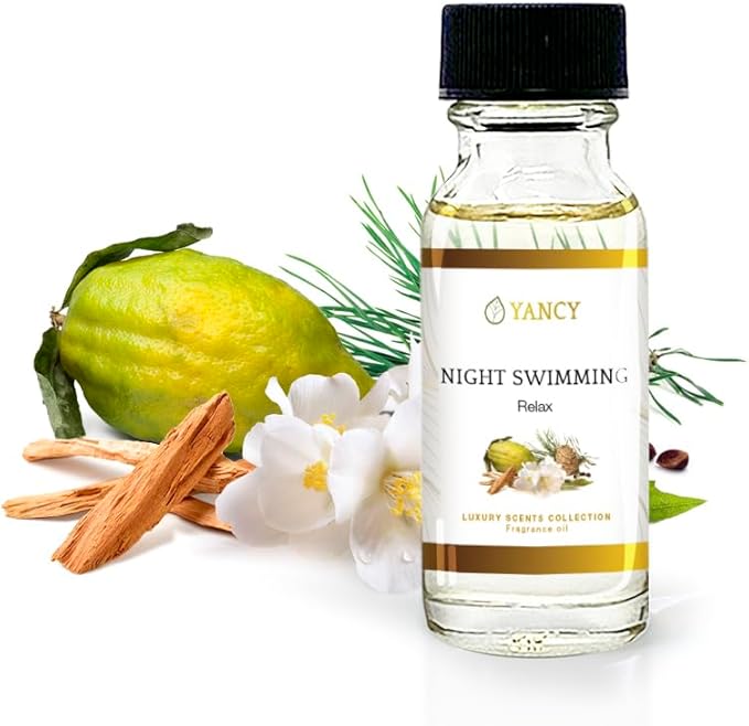 YANCY Night Swimming Luxury Collection Fragrance Oil (16 oz), Fresh Marine and Floral Scent, Soothing Aroma for Diffusers, Oil Burners & Aroma Lamps, Ideal for Nighttime Relaxation YancySpa