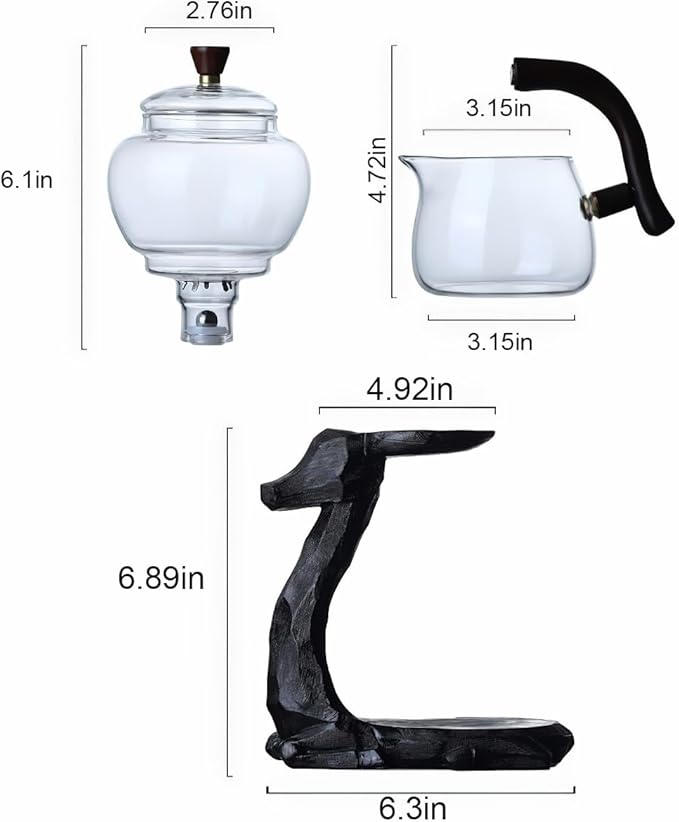 Magnetic Tea Pot, Lazy Kungfu Drip Teapot with Infuser, Heat-resistant Glass Deer Teapots Set, Semi-automatic Deer Glass Teapot Kettle Gifts for Friends Family (Black)