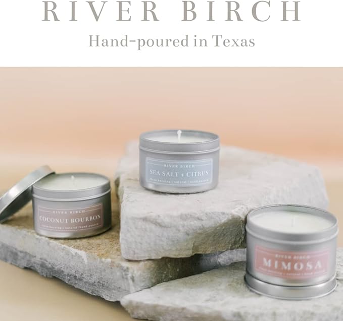 River Birch Candles Vanilla Peppermint Scented Candle | Premium, All-Natural, Non-Toxic, Soy Candles | 8 oz. Silver Tin Travel Candle | Cozy Relaxing Gifts for Home - Bloomnest
