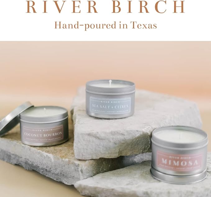 River Birch Candles Apple Cider Scented Candle | Premium, All-Natural, Non-Toxic, Soy Candles | 8 oz. Silver Tin Travel Candle | Cozy Relaxing Gifts for Home - Bloomnest