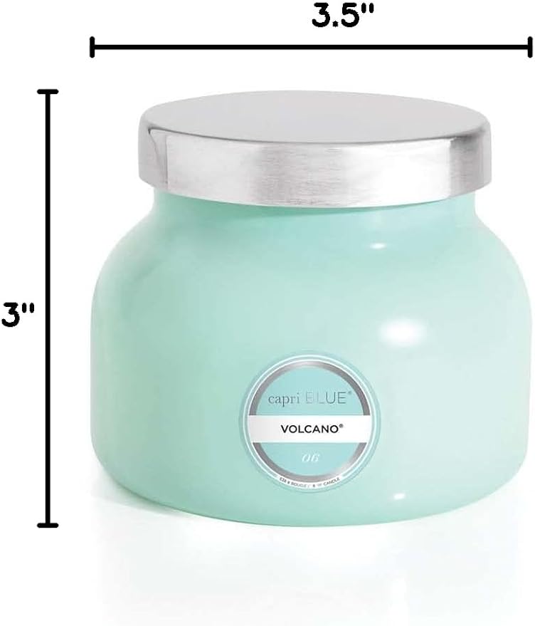 Capri Blue Volcano Scented Candles - Luxury Glass Jar Candles for Home Scented with Tropical Fruit & Sugared Citrus - Soy Wax Blend - Capri Blue Volcano - Aqua Color (8 oz) - Bloomnest