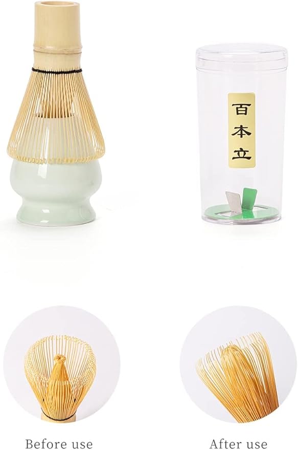 TANG PIN Matcha Set - Match Bowl with Spout and Whisk, 15 OZ, Matcha Scoop | Matcha Whisk Stand (Chasen Holder) - 4pc Perfect Matcha Kit for Matcha Tea Ceremony (Green) - Bloomnest