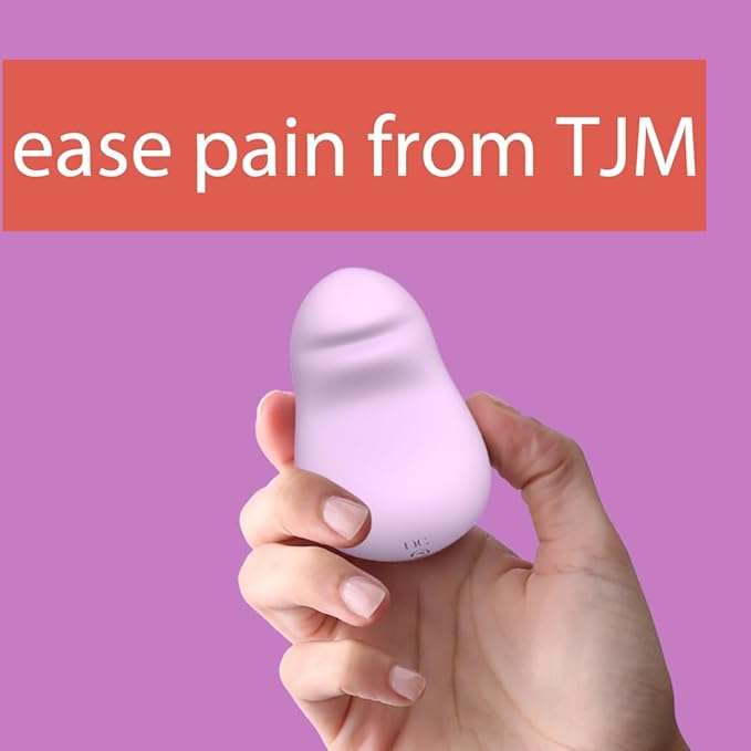 Soft Velvet Touch Silicone TMJ Relief Jaw Massager - Rechargeable - Waterproof - TMJ Vibration Massage Tool for Soothing Pain, Tension, Stiffness
