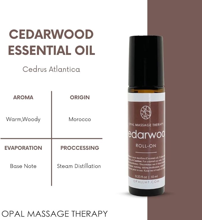 Premium Essential Oil Roll On Opal Massage Therapy (Cedarwood) - Bloomnest