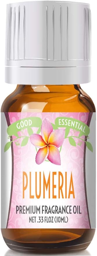 Good Essential Professional Plumeria Fragrance Oil (10ml/0.33 fl oz) for Diffuser, Soaps, Lotions, Perfumes, Candle Scent & Aromatherapy GoodEssential