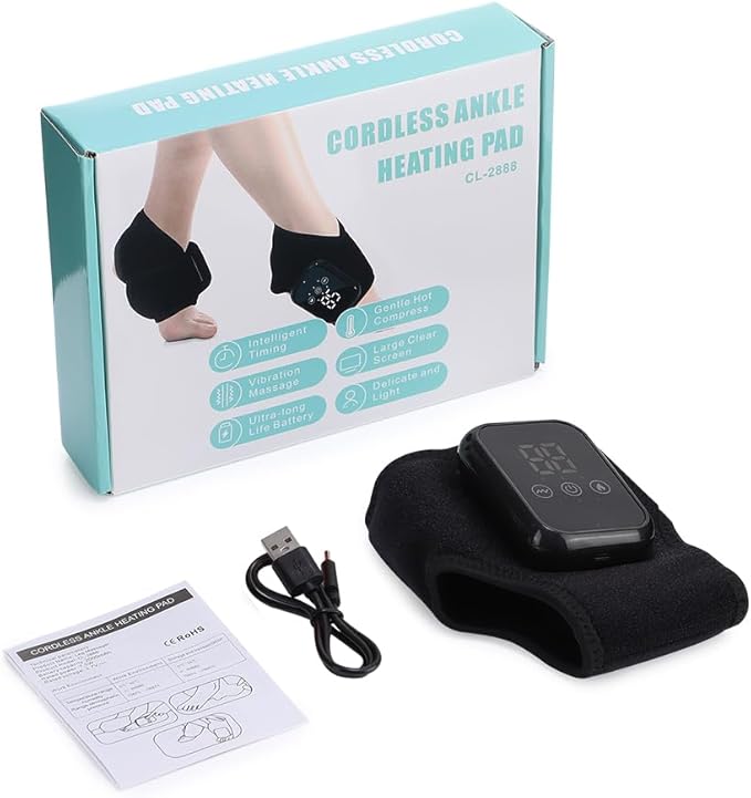 Triple Method Foot Massager with Heat & Enhanced Vibration, for Neuropathy Comfort and Circulation, Portable Home Massage for Pain Relief, Auto Shut-Off, Home Travel Use (Gray) - Bloomnest