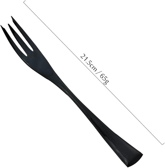 JASHII 18/10 Stainless Steel 4 Piece Mirror Polished Black Fish Fork Black Server Utensil Set - Bloomnest