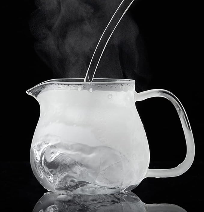 IwaiLoft Glass Teapot with Removable Stainless Steel Filter Lid Stovetop & Microwave Safe Borosilicate Glass Kettle for Loose Leaf, Blooming Tea And Coffee Sharing (15OZ) - Bloomnest