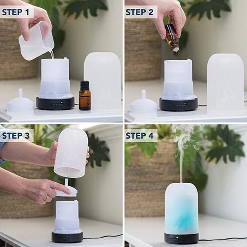 Airome Sparkling Sands Medium Essential Oil Diffuser|100 mL Humidifying Ultrasonic Aromatherapy Diffuser 8 Colorful LED Lights, Intermittent & Continual Mist, Auto Shut-Off Airom%C3%A9