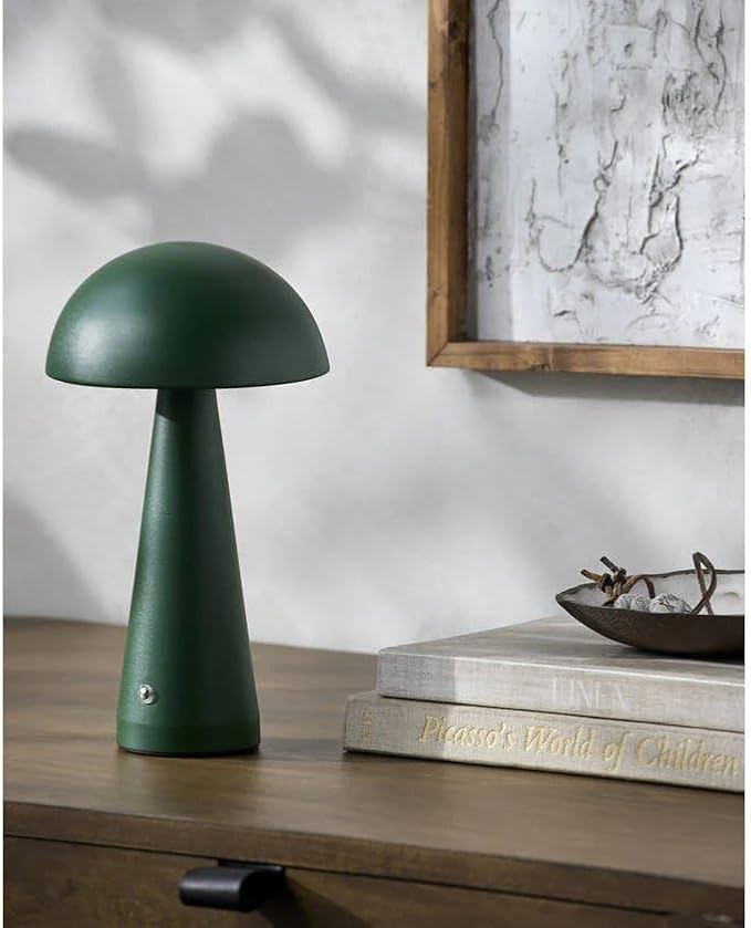 Mark&Day Table Lamps, Aleasha Traditional Green Bedside Table Lamp for Nightstand Bedroom, Living Room or Office (11" H x 6" W x 6" D) - Bloomnest