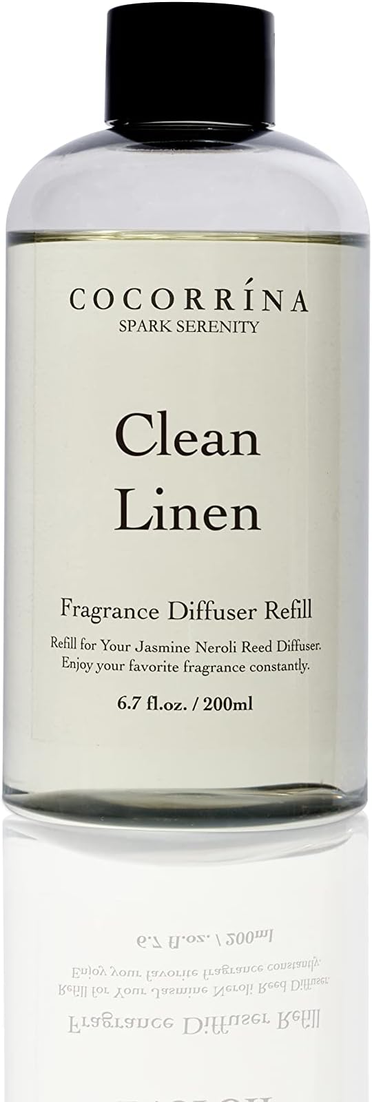 Cocorrína Clean Linen Scented Reed Diffuser Oil with 8 Sticks Fragrance for Bedroom, Bathroom, Oil Diffuser, Home Décor, 6.7 fl oz. (200 ml) - Bloomnest