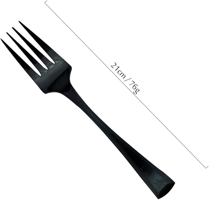 JASHII 18/10 Stainless Steel Mirror Polished Black 2 Pcs Spoon & 2 Pcs Fork Black Server Utensil Set - Bloomnest
