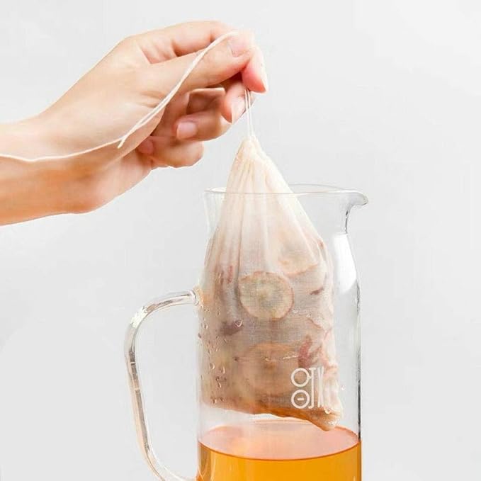 TamBee 100 Pack Disposable Tea Filter Bags Tea infusers 4" x 6" Empty Muslin Drawstring Seal Filter Tea Bags Drawstring Herb Loose Tea bag for Brew Tea Cold Brew Coffee(4" x 6" /10 x 15cm) - Bloomnest