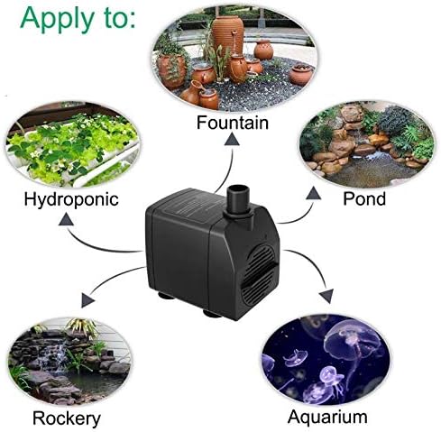 Submersible Pump 200GPH Ultra Quiet with Over Heating Protection 5.2ft High Lift for Fountains, Hydroponics, Ponds, Aquariums & More… - Bloomnest