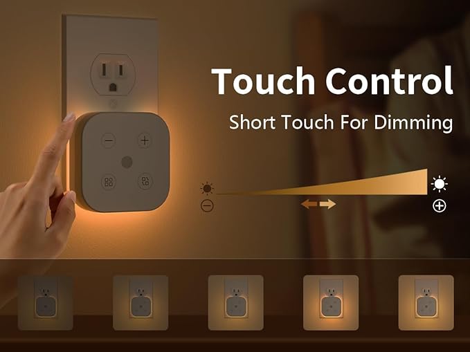 2 Pack Very Dim Sleep Night Lights Plug into Wall, Sleep Light for Kids and Adult, Bedroom Night Light, Light Sensor, LED, Dimmable, Warm Soft Light Plug in Night Light - Bloomnest