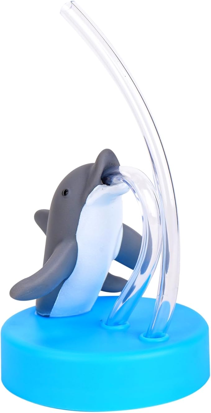 Kids Water Bottle, Toddler Cups, Tumbler with Lid and Straw, Travel Sippy Cup for Water or Milk, Kids Cups with Lids for Toddlers 3 and Up, BPA Free Plastic, 12 oz (Sealife Dolphin) - Bloomnest