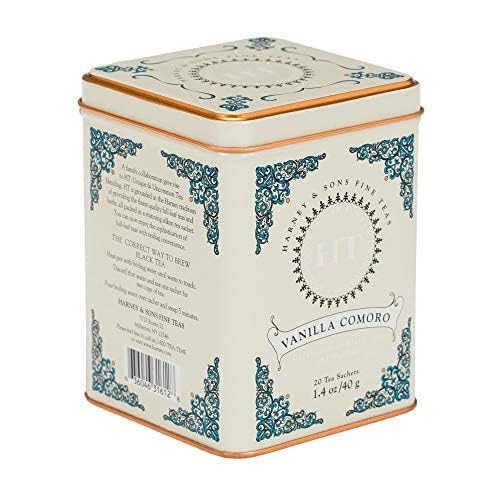 Harney and Sons Fine Tea, Vanilla Comoro, 20 Count (Pack of 4) - Bloomnest