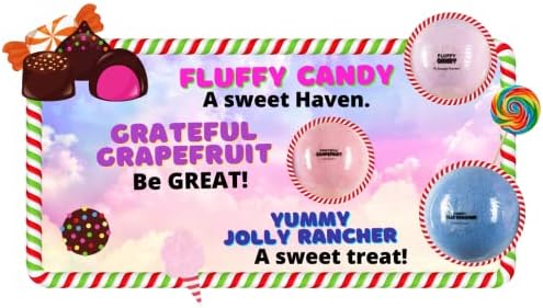Sweet Escape Candy Fruity Juicy Sweet Treat Bomb Bath Fizzers Bath Bomb Gift Set for Women - 9 Large Bath Bombs Aromatherapy Luscious Fragrance Bath Gift Set - Bloomnest
