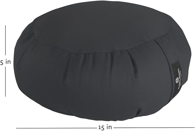 Hugger Mugger Zafu Meditation Cushion - Support in Cross-Legged Sitting, Buckwheat Filled, Durable Fabric, Convenient Handle, Handmade in USA - Bloomnest
