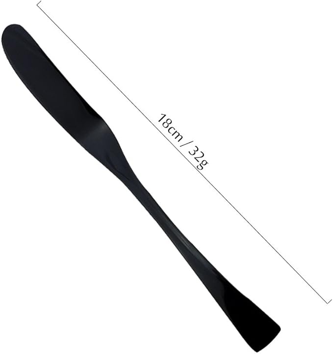 JASHII 18/10 Stainless Steel 4 Piece Mirror Polished Black Butter Knife Bagels Cheese Knife Black Server Utensil Set - Bloomnest