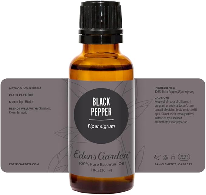 Edens Garden Black Pepper Essential Oil- 100% Pure Premium Grade, Undiluted, Natural, Therapeutic, Aromatherapy, The Best for Diffuser, Skin, Humidifiers, Kid Safe 30 ml (1 fl oz) - Bloomnest
