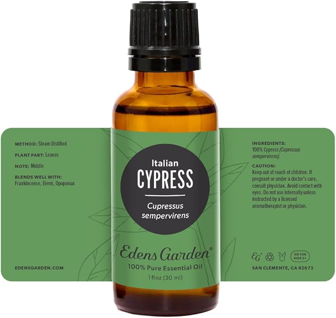 Edens Garden Cypress- Italian Essential Oil- 100% Pure Premium Grade, Undiluted, Natural, Therapeutic, Aromatherapy, The Best for Diffuser, Skin, Candle, Humidifiers 30 ml (1 fl oz) EdensGarden