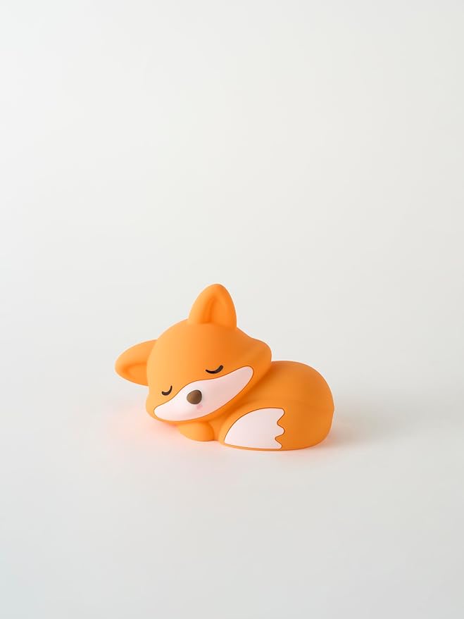 Cute Fox Night Light, Animal Lamp, Food Grade Silicone, Rechargeable, 2 Level Dimmable, Squishy Nursery Nightlight for Desk Decor, Funny Gifts Stuff for Boys Girls Baby, White Elephant Gifts - Bloomnest
