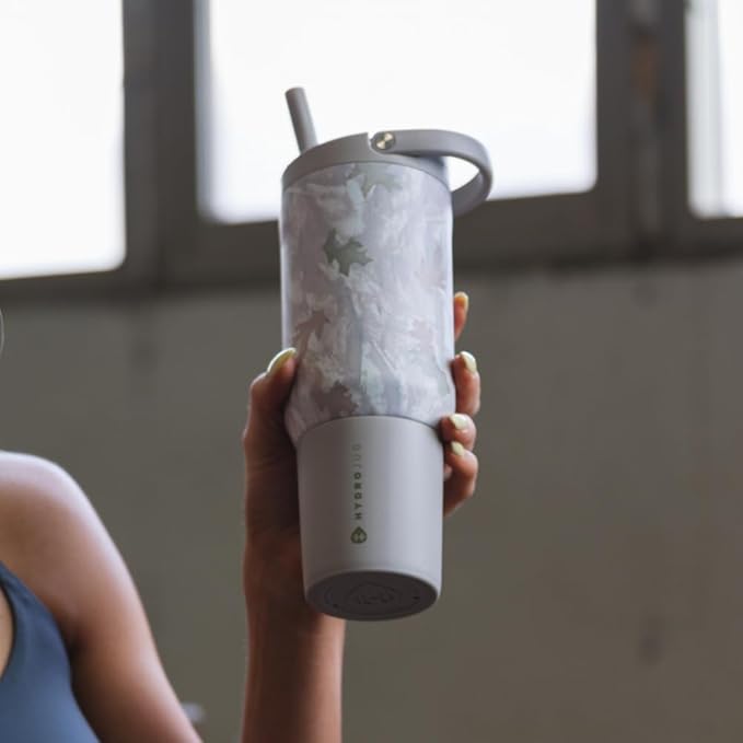 HydroJug Sport - Stainless Steel Tumbler with Straw, Vacuum Insulated, 20oz Leakproof Water Bottle, Ergonomic Design, Reusable, Dishwasher Safe, Rubber Base, Durable for Gym or Outdoors, Camo - Bloomnest
