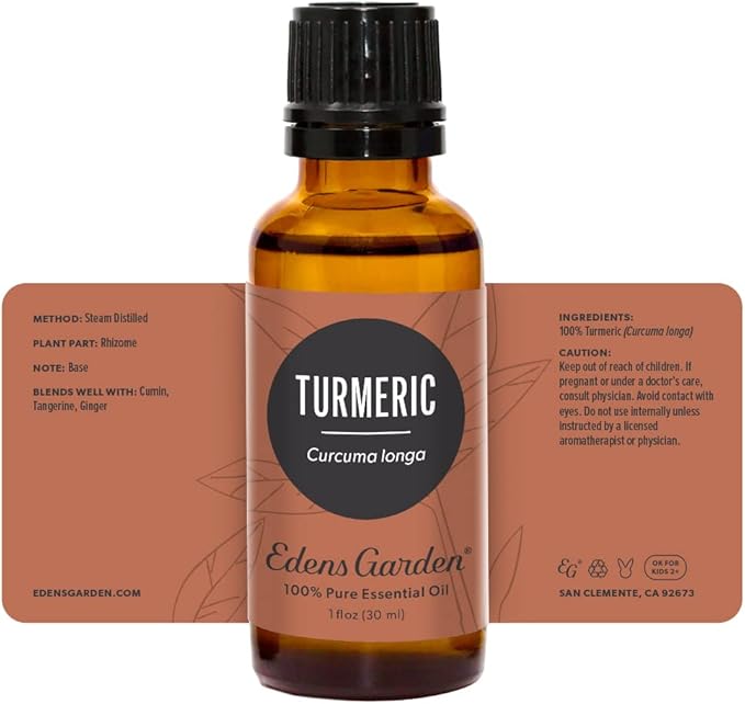 Edens Garden Turmeric Essential Oil- 100% Pure Premium Grade, Undiluted, Natural, Therapeutic, Aromatherapy, The Best for Diffuser, Skin, Face, Kid Safe 30 ml (1 fl oz) EdensGarden