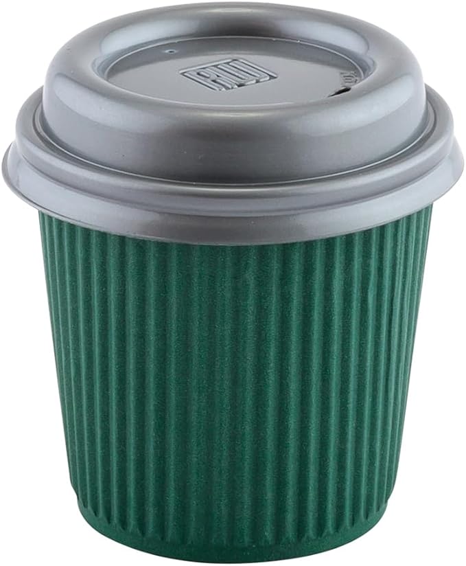 4 oz Forest Green Paper Coffee Cup - Ripple Wall - 2 1/2" x 2 1/2" x 2 1/4" - 500 count box - Bloomnest