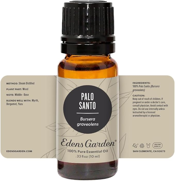 Edens Garden Palo Santo Essential Oil- 100% Pure Premium Grade, Undiluted, Natural, Therapeutic, Aromatherapy, The Best for Diffuser, Skin, Face, Candle 10 ml (.33 fl oz) - Bloomnest