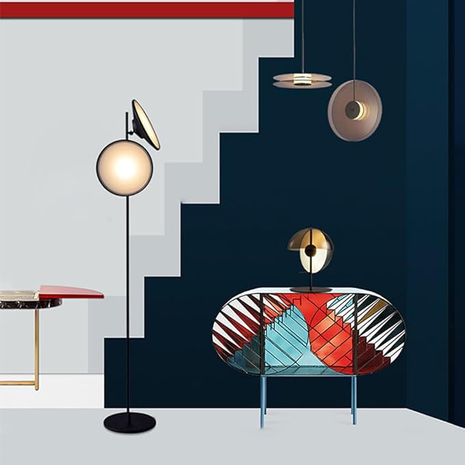 Contemporary Black Floor Lamp Nordic Art Family Living Room Bedroom Creativity Atmosphere LED Decorative Standing Light (D) - Bloomnest