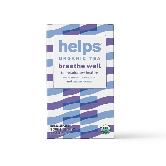 HELPS TEAS | Helps Breathe Well Tea | Organic herbal blend of Eucalyptus, Thyme, Tila and Mint that clear your sinuses and strengthening your inmune system | 16 Tea Bags - Pack of 3 | - Bloomnest