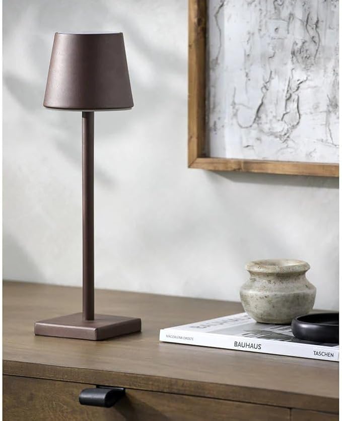 Mark&Day Table Lamps, Tove Traditional Brown Bedside Table Lamp for Nightstand Bedroom, Living Room or Office (15" H x 4" W x 4" D) - Bloomnest