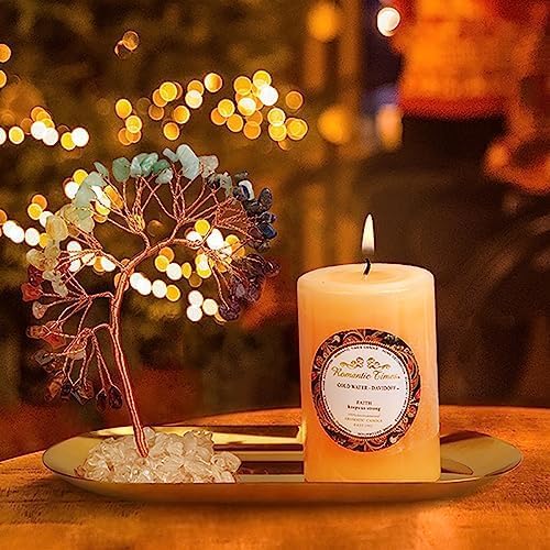 ZenBless 7 Chakra Healing Crystal Tree Incense Holder Palo Santo Sage Burner Brass Ash Catcher for Incense Sticks Coil Cones Yoga Meditation Zen Spiritual Room Home Decoration (Oval) - Bloomnest
