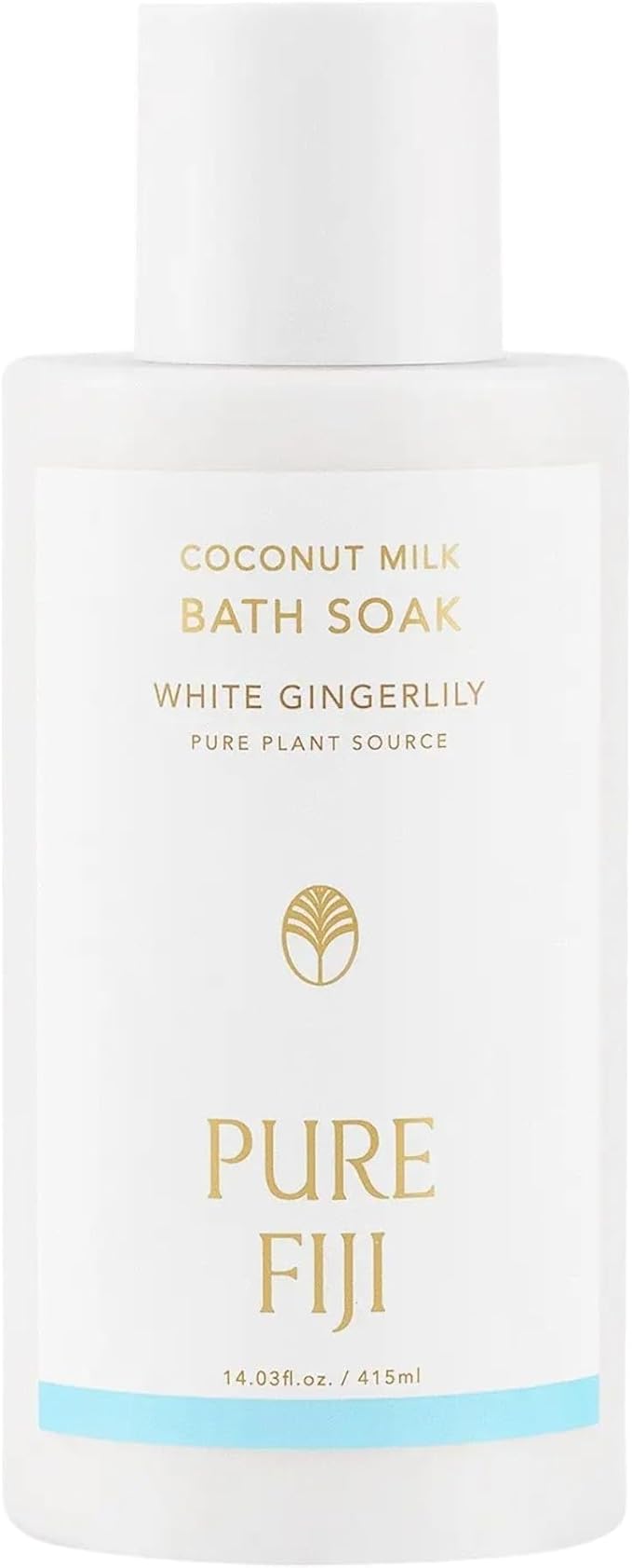 Pure Fiji Coconut Milk Bath Soak, White Gingerlily (14oz/415ml) - Bloomnest