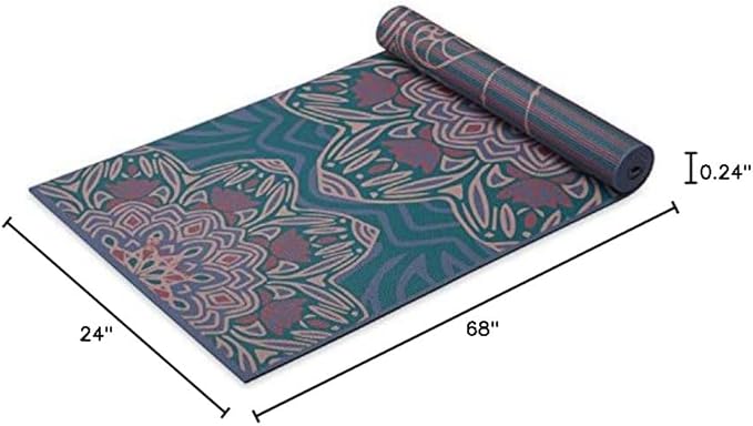 Gaiam Yoga Mat - Premium 6mm Print Reversible Extra Thick Non Slip Exercise & Fitness Mat for All Types of Yoga, Pilates & Floor Workouts (68" x 24" x 6mm Thick) - Bloomnest