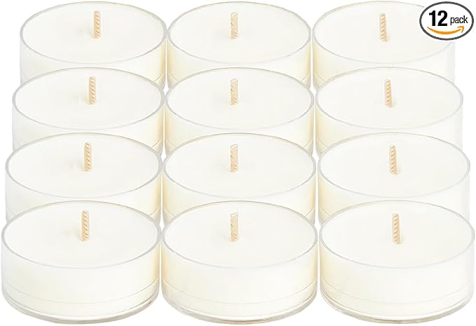PartyLite Set of 12 Tea Lights Candles, Rose & Chamomile Scent, Aromatherapy Scented Candles Gift Set, Up to 4 to 6 Hours Burn Time - Bloomnest