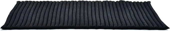 Leewadee - Kapok Roll Mat – Handcrafted Folding Sleep & Relaxation Mattress from Thailand, Ideal as Guest Bed, Camping Mat, Yoga Mat or Traditional Futon, 75 x 39 inches, Black - Bloomnest