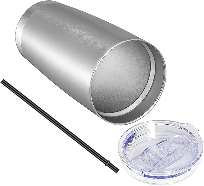 VEGOND 20oz Tumbler with Lid and Straw Stainless Steel Tumbler Cup Bulk Vacuum Insulated Double Wall Travel Coffee Mug Powder Coated Coffee Cup(Stainless 12 Pack - Bloomnest