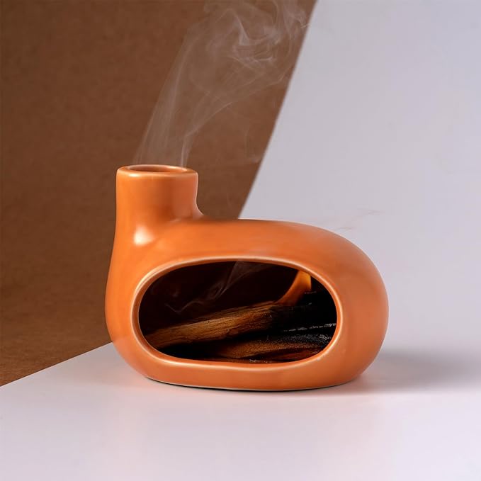 Ceramic Palo Santo Holder - Handcrafted Ash Catcher for Palo Santo Sticks and Sage - Unique Design for Meditation and Home Décor - Incense Burner - Bloomnest