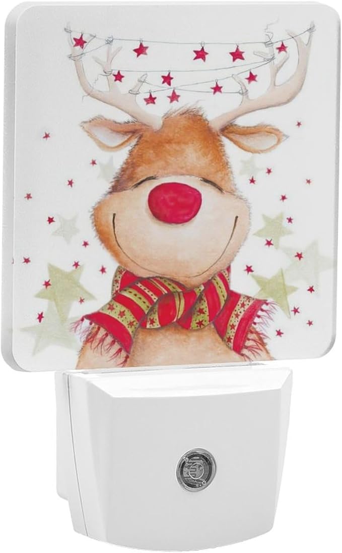 Christmas Deer Night Light, Plug into Wall Decor Nightlights for Bedroom, Bathroom, Hallway, Kitchen, with Dusk to Dawn Light Auto Sensors LED Night Lights for Boys Girls Women Men Room Gifts - Bloomnest