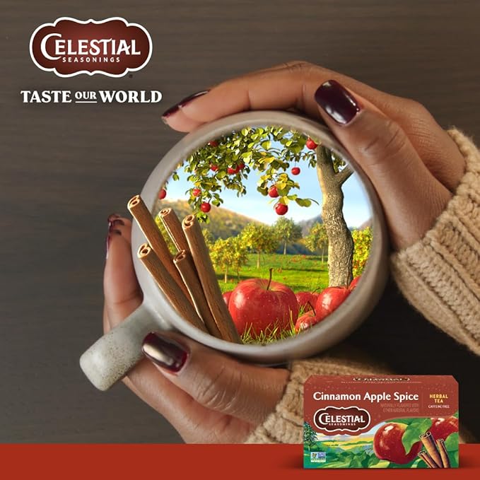 Celestial Seasonings Cinnamon Apple Spice Herbal Tea, Caffeine Free, 20 Tea Bags Box (Pack of 6) - Bloomnest
